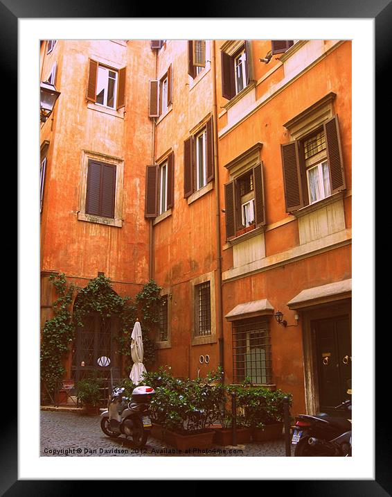 Italian Courtyard Framed Mounted Print by Dan Davidson