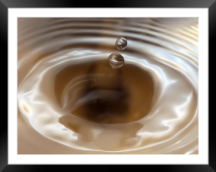 Black Hole Water Droplet Framed Mounted Print by Mike Gorton