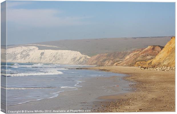 Isle of Wight Cliffs Canvas Print by Elaine Whitby