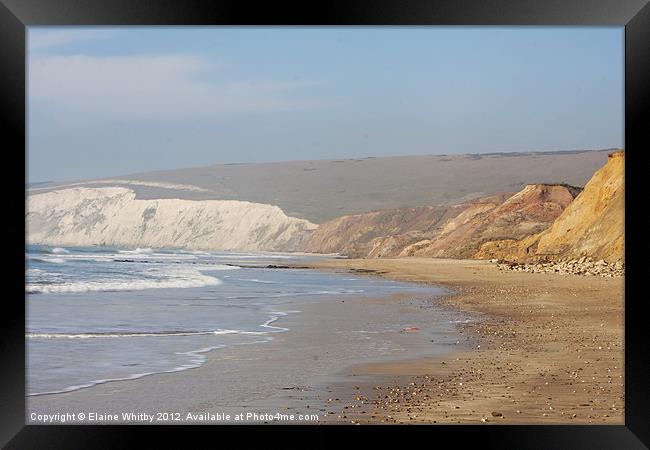 Isle of Wight Cliffs Framed Print by Elaine Whitby