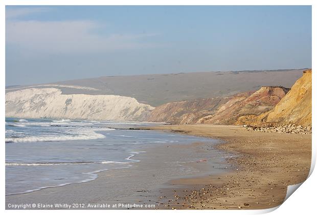 Isle of Wight Cliffs Print by Elaine Whitby