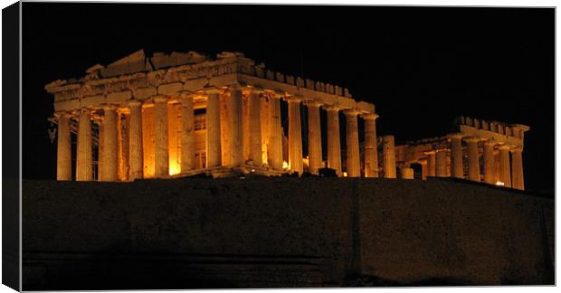 Parthenon, Athens at Night Canvas Print by Jay Huckins