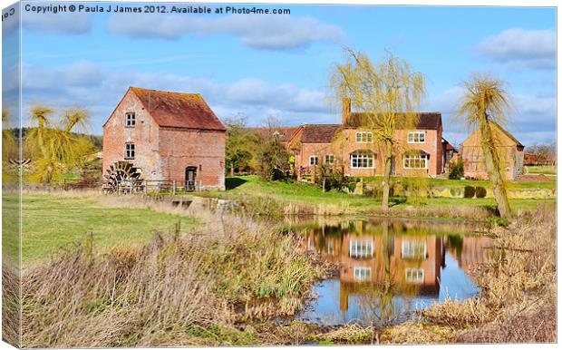 Hartpury Watermill Canvas Print by Paula J James