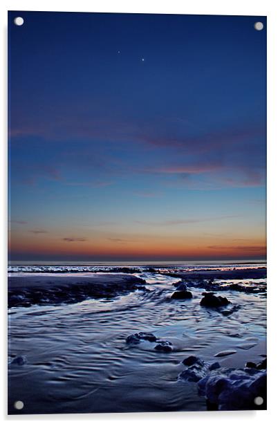 Birling Gap, Jupiter and Venus Acrylic by Phil Clements