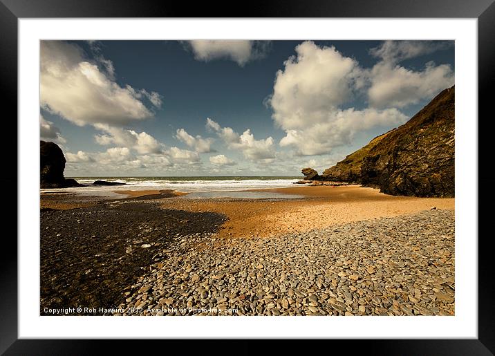 The beach at Llangrannog Framed Mounted Print by Rob Hawkins