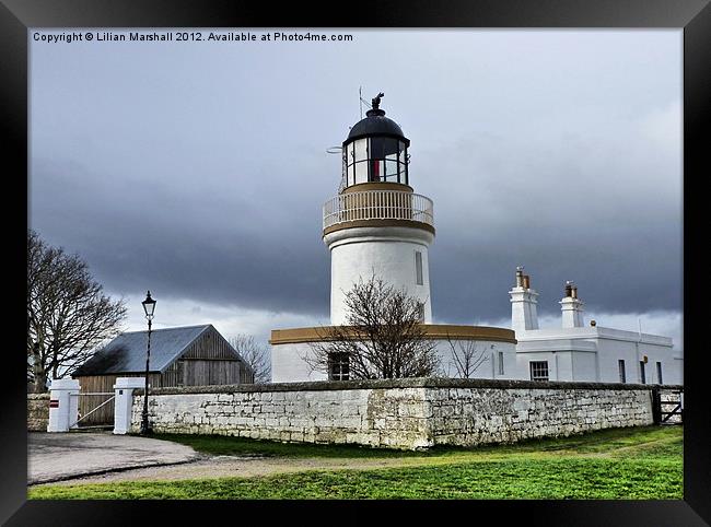 Cromarty Lighthouse. Framed Print by Lilian Marshall