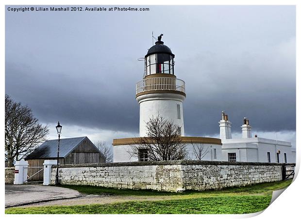 Cromarty Lighthouse. Print by Lilian Marshall