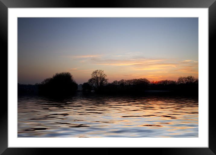 Sunset Reflections Framed Mounted Print by David French