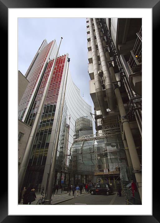Lloyds reflections cityscape Framed Mounted Print by David French