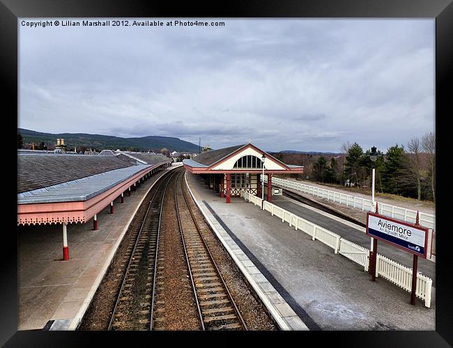 Aviemore Railway Station. Framed Print by Lilian Marshall