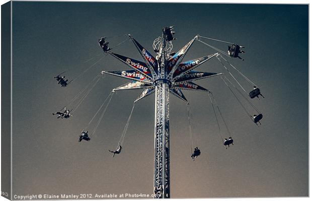The Feeling of Flying ... Ferris Wheel   ..misc  Canvas Print by Elaine Manley