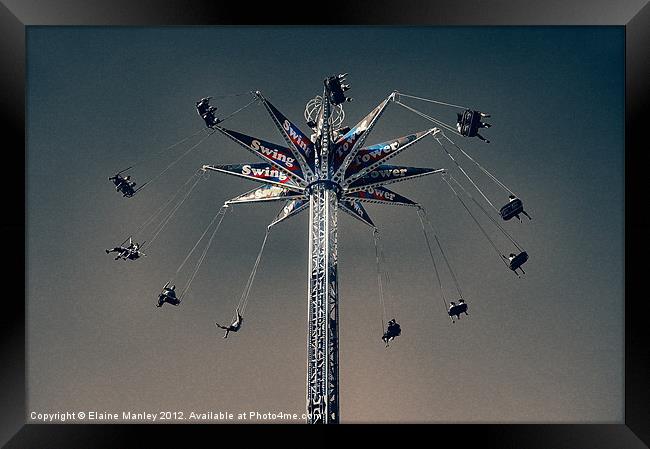 The Feeling of Flying ... Ferris Wheel   ..misc  Framed Print by Elaine Manley