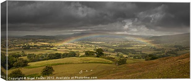 Llanfrynach Rainbow Canvas Print by Creative Photography Wales