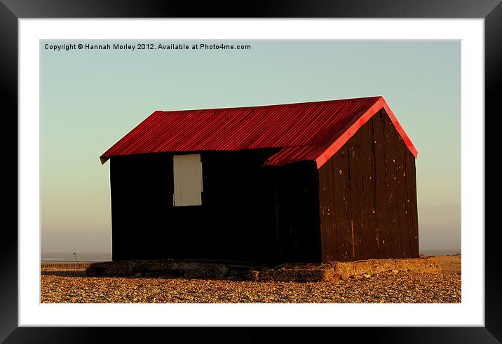 Lonely Beach Hut in Rye Framed Mounted Print by Hannah Morley
