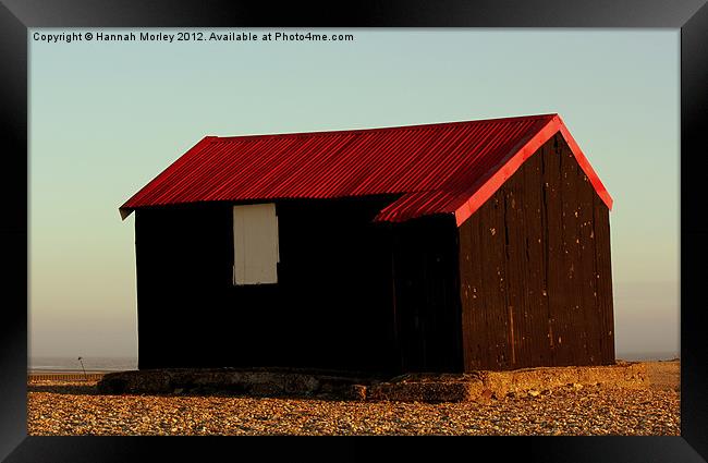 Lonely Beach Hut in Rye Framed Print by Hannah Morley