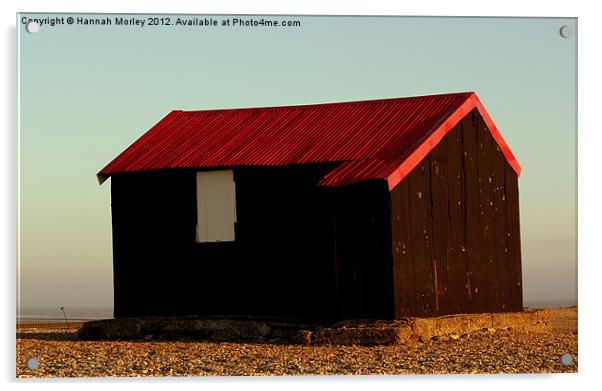 Lonely Beach Hut in Rye Acrylic by Hannah Morley
