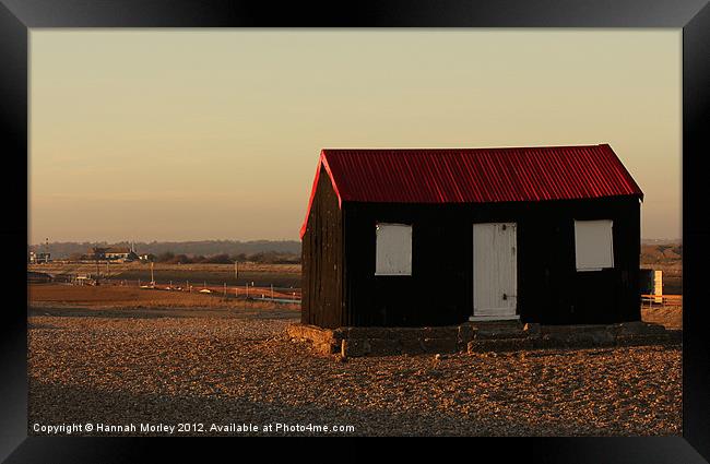 Lonely Beach Hut in Rye Framed Print by Hannah Morley