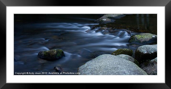 River & Rocks Framed Mounted Print by Andy dean