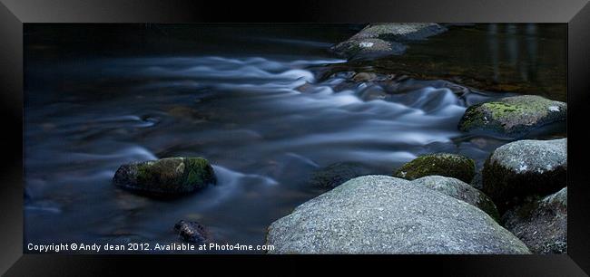 River & Rocks Framed Print by Andy dean