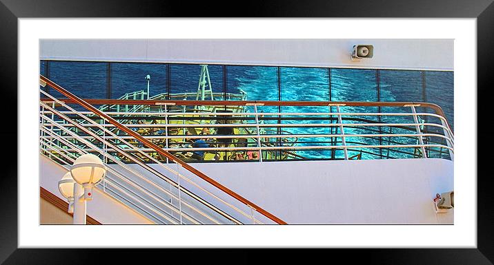 Reflective Wake Framed Mounted Print by Geoff Phillips