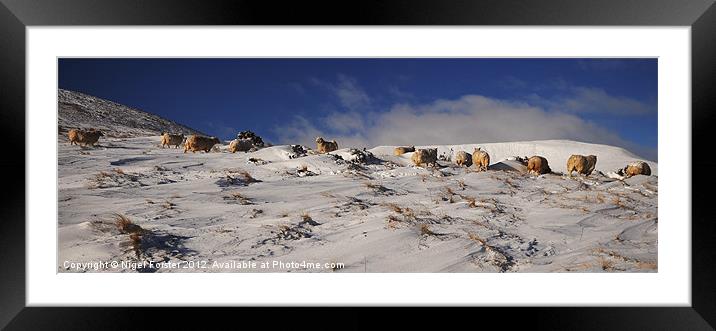 Snow landscape, Allt Llwd, Brecon Beacons Framed Mounted Print by Creative Photography Wales
