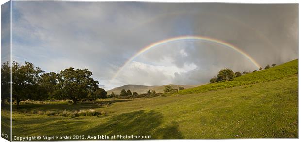 Brecon Beacons summer rainbow Canvas Print by Creative Photography Wales