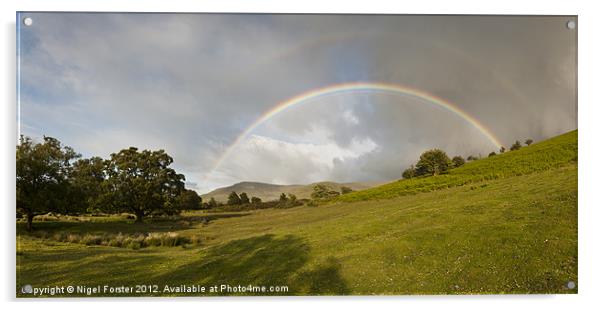 Brecon Beacons summer rainbow Acrylic by Creative Photography Wales