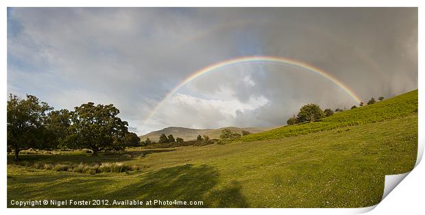 Brecon Beacons summer rainbow Print by Creative Photography Wales