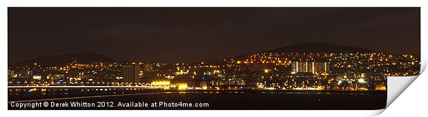 Dundee Night Panoramic Print by Derek Whitton
