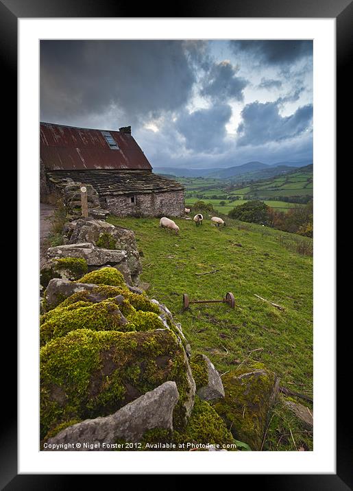 The Farmyard at Cwmdu Framed Mounted Print by Creative Photography Wales