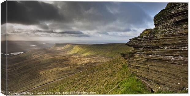 Brecon Beacons Rock Face Canvas Print by Creative Photography Wales