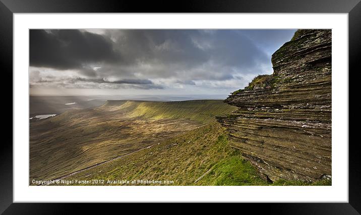 Brecon Beacons Rock Face Framed Mounted Print by Creative Photography Wales