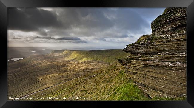 Brecon Beacons Rock Face Framed Print by Creative Photography Wales