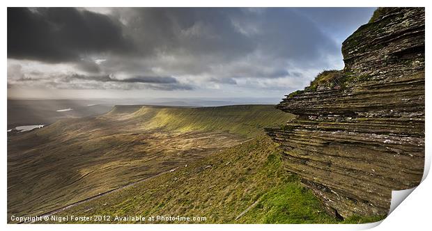 Brecon Beacons Rock Face Print by Creative Photography Wales