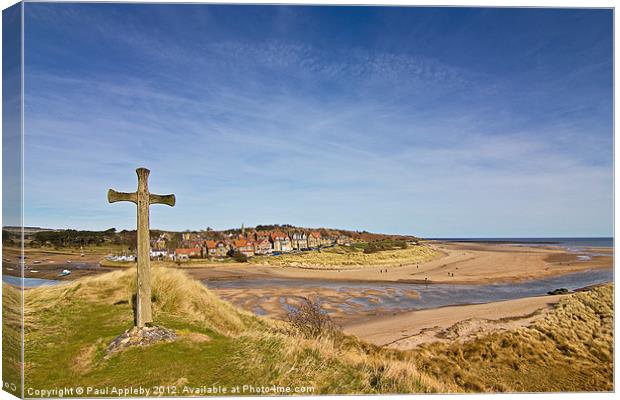 St Cuthbert's Cross - Alnmouth Canvas Print by Paul Appleby