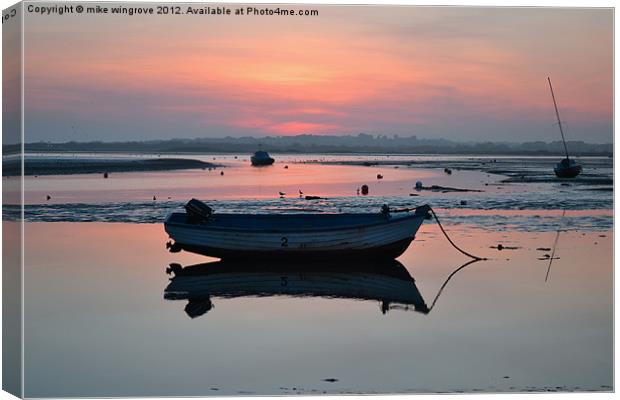 Mudeford Still waters  Canvas Print by mike wingrove