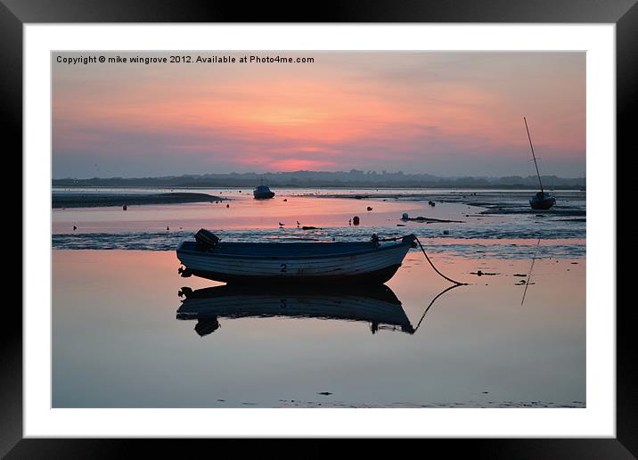 Mudeford Still waters  Framed Mounted Print by mike wingrove