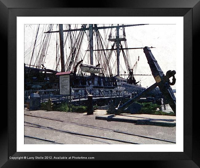 USS  Constitution Framed Print by Larry Stolle