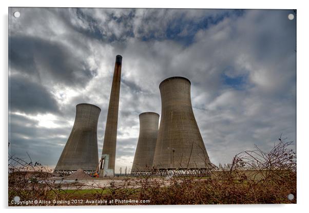 Richborough Power Station Acrylic by Alice Gosling