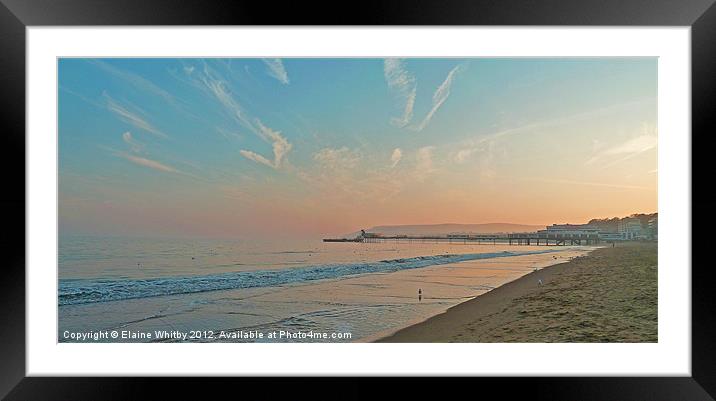 Sun Setting over Sand Hurst Beach Framed Mounted Print by Elaine Whitby