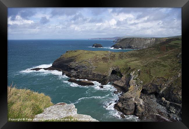 North Cornwall from Tintagle Framed Print by Pete Hemington