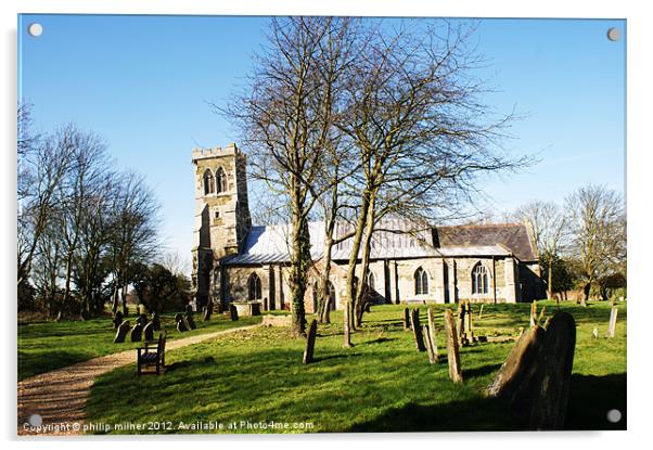 All Saints' Church Saltfleetby Lincolnshire Acrylic by philip milner
