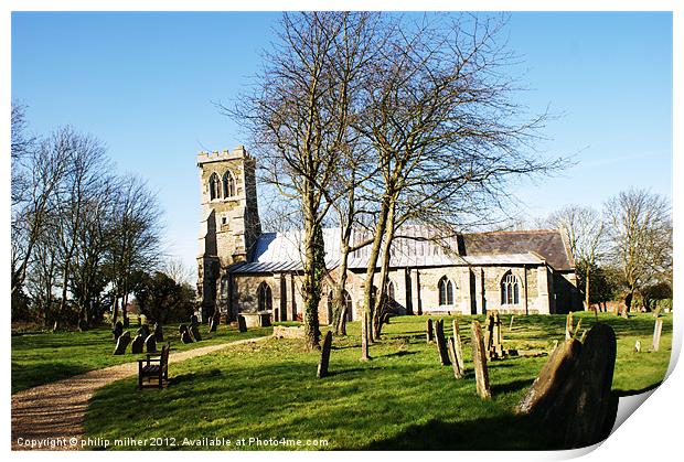 All Saints' Church Saltfleetby Lincolnshire Print by philip milner