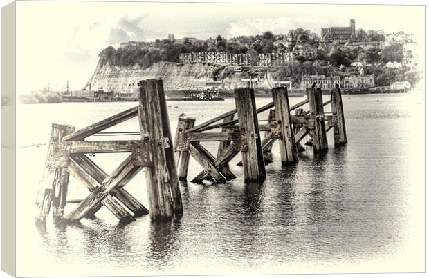 Cardiff Bay Old Jetty Canvas Print by Steve Purnell