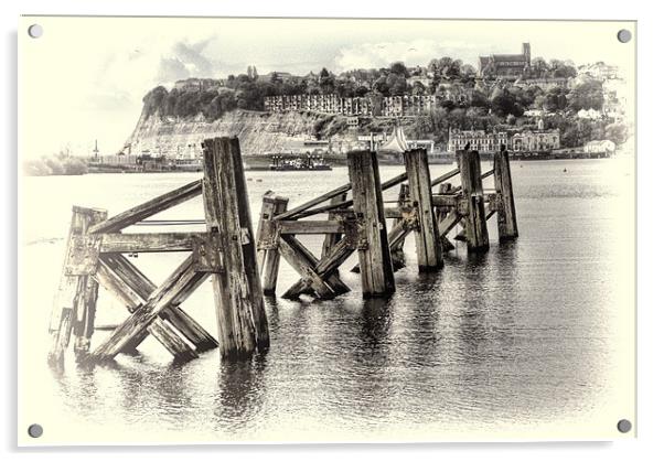 Cardiff Bay Old Jetty Acrylic by Steve Purnell