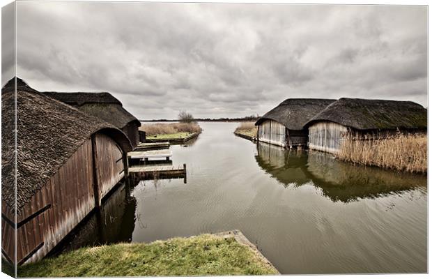 Hickling Boat Houses Canvas Print by Paul Macro