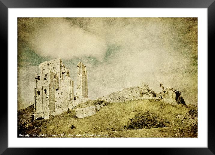 Corfe Castle Vintage Effect Framed Mounted Print by Natalie Kinnear
