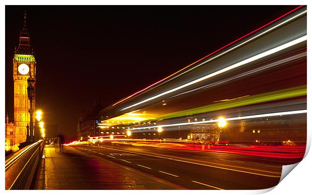 WESTMINSTER BRIDGE AT NIGHT Print by Clive Eariss