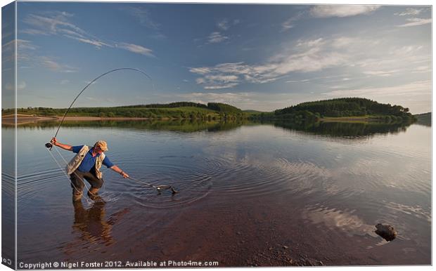 Fisherman, Usk Reservoir, Brecon Beacons Canvas Print by Creative Photography Wales