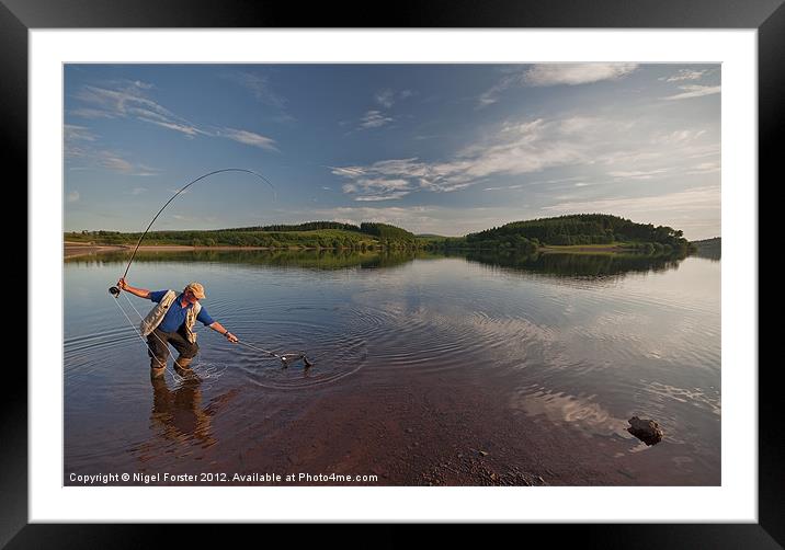 Fisherman, Usk Reservoir, Brecon Beacons Framed Mounted Print by Creative Photography Wales